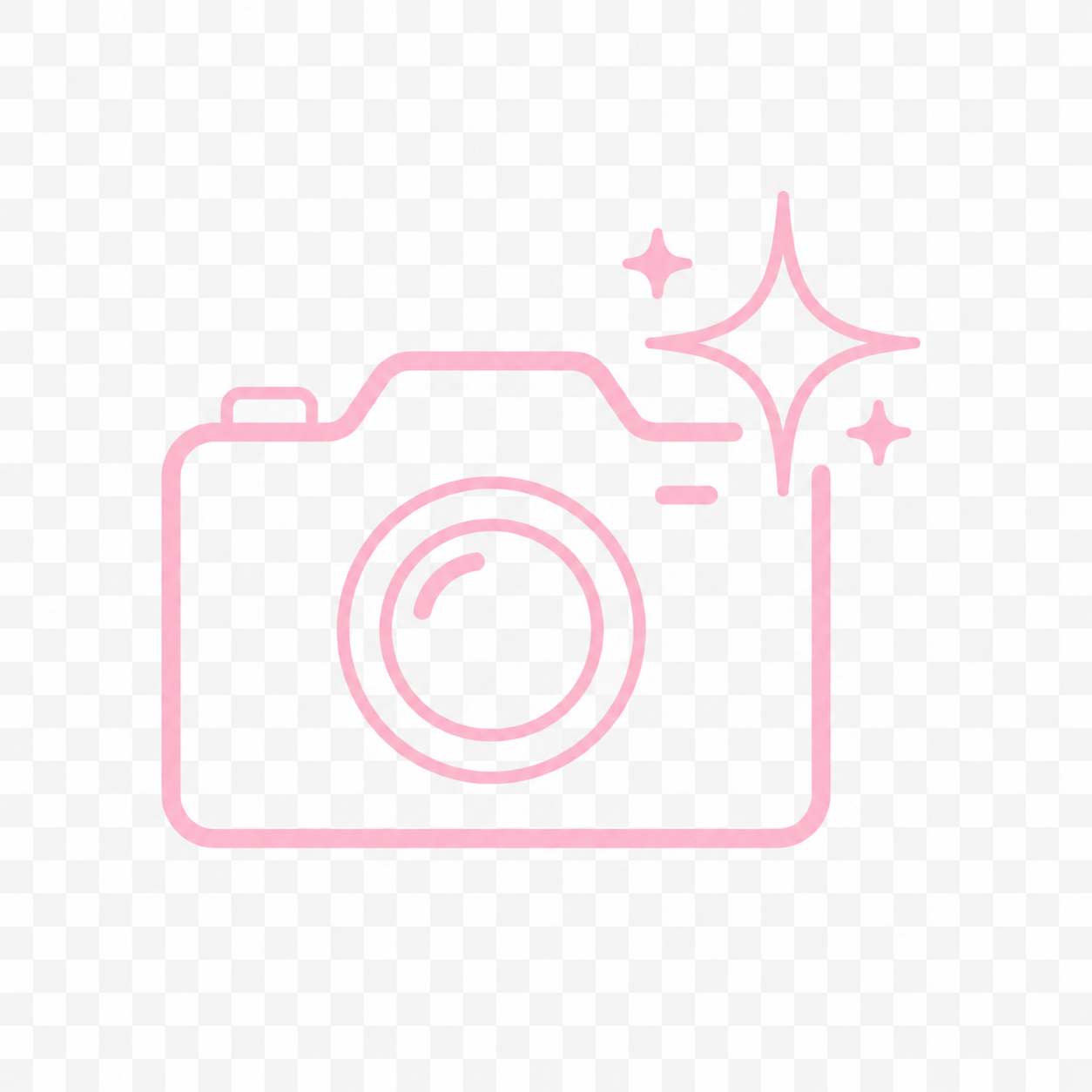 Pink camera flash icon